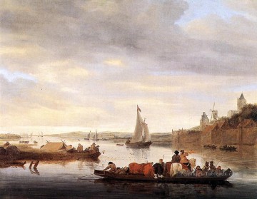 La traversée de Nimègue Bateau paysage marin Salomon van Ruysdael Peinture à l'huile